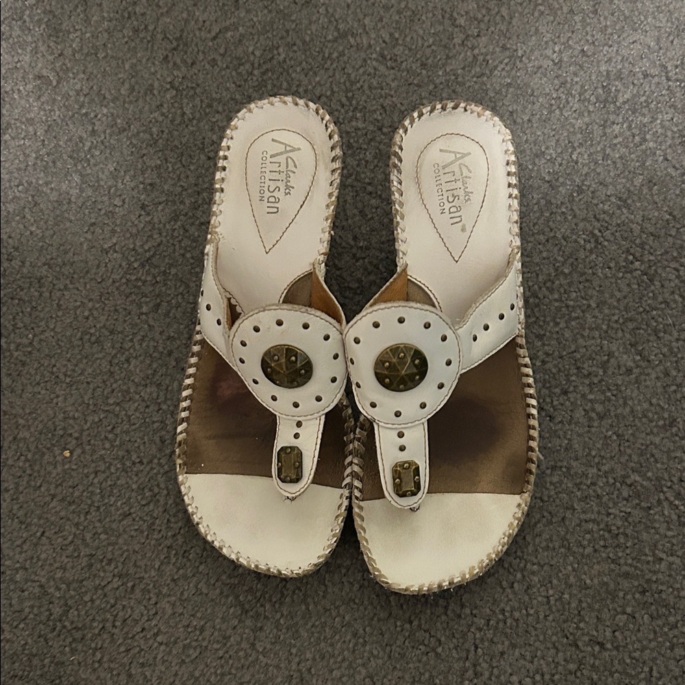 Clark’s White Artisan Collection Sandals